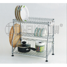 Ajustable cromo metal cocina plato escurridor rack